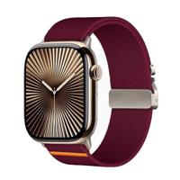 By Qubix - Nylon bandje met Parachute sluiting - Bordeaux - Compatible met Apple Watch 38mm / 40mm / 41mm / 42mm - Compatible Apple watch bandjes