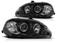 Tuning-Tec Koplampen dual halo rims HONDA CIVIC 09 95-02 99 ANGEL EYES ZWART