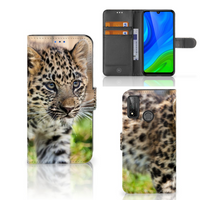 Huawei P Smart 2020 Telefoonhoesje met Pasjes Baby Luipaard - thumbnail