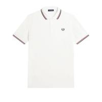 Fred Perry - Twin Tipped Polo Shirt - Snow White/ Burnt Red/ Navy - thumbnail