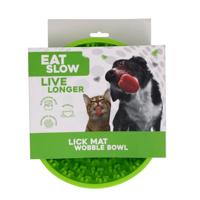 Eat Slow Live Longer Licking Mat wiebelbak pootafdrukken - 17 cm - snuffelmat - anti-snuffelbak - slowfeeder - afleiding - beloning - honden en katten - voor traktaties - 100% siliconen - spoelmaat