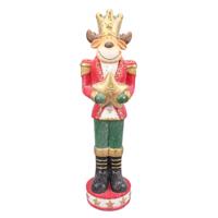 Beeld Rendier 80 cm Rood Kunststof Kerstdecoratie Decoratief Figuur