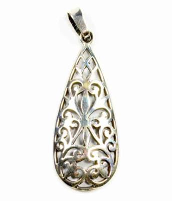 Zilveren Hanger Druppel - 30 mm
