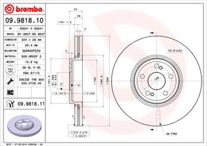 Remschijf BREMBO, Remschijftype: Binnen geventileerd, u.a. für Renault