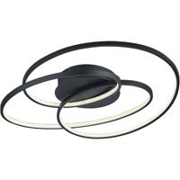 LED Plafondlamp - Trion Gilo - 38W - Warm Wit 3000K - Dimbaar - Rond - Mat Zwart - Aluminium