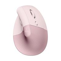 Logitech Lift Vertical Ergonomische Muis, Draadloos, Bluetooth of Logi Bolt USB-ontvanger, Stille klikken, 4 knoppen, compatibel met Windows/macOS/iPadOS, Laptop, PC - Roos