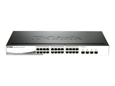 Web Smart DGS-1210-24P - Switch - Beheerd - 24 x 101001000 (PoE) + 4 x combo Gigabit EthernetGigabit SFP - desktop, rack-uitvoering - PoE (193 W) Web Smart DGS-1210-24P - Switch - Beheerd - 24 x 101001000 (PoE) + 4 x combo Gigabit EthernetGigabit SFP - desktop, rack-uitvoering - PoE (193 W)