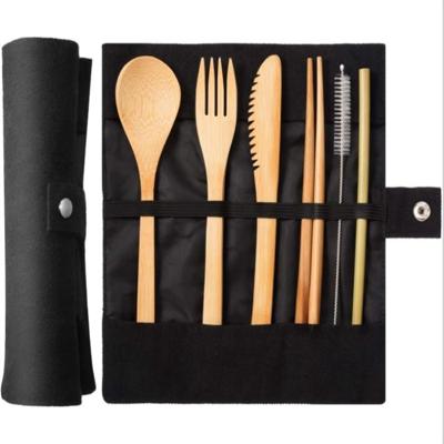 2 PC'S reizen creatieve bamboe stro dinnerware messen vork lepel eetstokjes set met doek zak (zwart) 2 PC'S reizen creatieve bamboe stro dinnerware messen vork lepel eetstokjes set met doek zak (zwart)