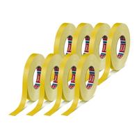 tesa 04651-00519-00 tesaband 4651 premium textieltape in 8-pack-veelzijdige reparatietape voor indoor-toepassingen, beschrijfbaar en weerbestendig geel-8 rollen elk 50 m x 19 mm, 8 x 50