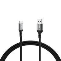 VARTA Speed Charge & Sync Kabel (USB A auf USB Typ C, Strom- und Datenübertragung, 2 m), schwarz, nylon