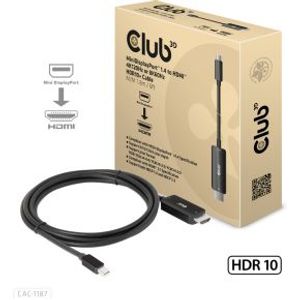 CLUB3D MiniDisplayPort 1.4 to HDMI 4K120Hz or 8K60Hz HDR10+ Cable M/M 1.8m / 6ft