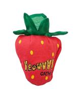 Yeowww! Kattenkruidspeelgoed voor katten, biologisch kattenspeelgoed, duurzaam en veilig, voor binnen en buiten, aardbeivorm (H 10 cm) (rode aardbeien)