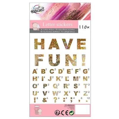 W&o Stickervel Letters 12 X 22 Cm Papier Goud