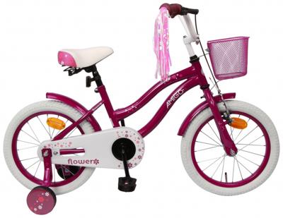 AMIGO Flower 16 Inch 26 cm Meisjes Terugtraprem Paars AMIGO Flower 16 Inch 26 cm Meisjes Terugtraprem Paars