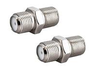 SCHWAIGER -KVB8323 531- F-aansluitset van 2 | koppeling of tussenstuk | verlenging van SAT-aansluitkabels | F-zak > F-zak | 2 stuks | zilver