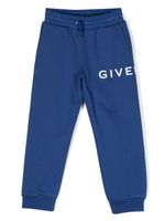 Givenchy Kids pantalon de jogging à logo imprimé - Bleu