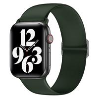 By Qubix - Elastische Solo Loop bandje - Groen - Compatible met Apple Watch 38mm / 40mm / 41mm / 42mm - Compatible Apple watch bandjes