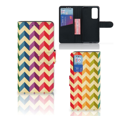Huawei P40 Telefoon Hoesje Zigzag Multi Color Huawei P40 Telefoon Hoesje Zigzag Multi Color