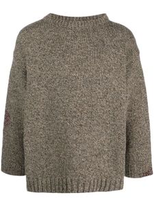 Maison Margiela pull Mended en maille intarsia - Marron