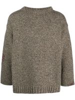 Maison Margiela pull Mended en maille intarsia - Marron - thumbnail