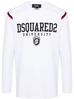 DSQUARED2 stripe-detail long-sleeve T-shirt - Blanc