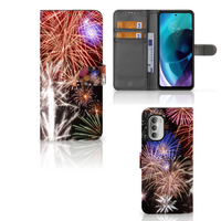 Motorola Moto G51 5G Wallet Case met Pasjes Vuurwerk