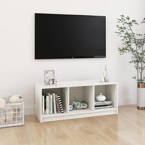 Tv-meubel 104x33x41 cm massief grenenhout wit