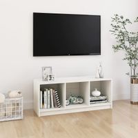 Tv-meubel 104x33x41 cm massief grenenhout wit - thumbnail