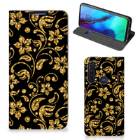 Motorola Moto G Pro Smart Cover Gouden Bloemen - thumbnail