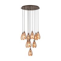 Stars of Light Design videlamp Siracusa 10-lichts bruin met koperglas 39509