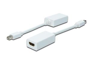 Digitus AK-340411-001-W video kabel adapter 0,15 m Mini DisplayPort HDMI Wit