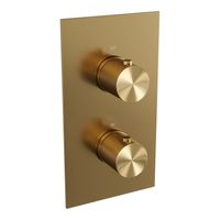 Regendoucheset Inbouw Brauer Gold Carving Thermostatisch 30cm met 3-Weg Omstelling, Plafondarm en 3-Standen Handdouche Geborsteld Goud - thumbnail