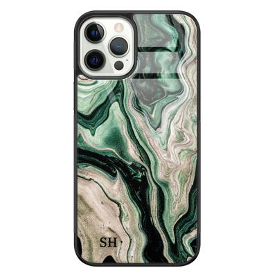 iPhone 12 glazen hoesje ontwerpen - Green waves iPhone 12 glazen hoesje ontwerpen - Green waves