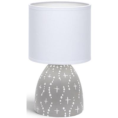 LED Tafellamp - Tafelverlichting - Aigi Atar - E14 Fitting - Rond - Mat Grijs - Keramiek