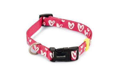 Beeztees heart - halsband hond - nylon - roze - 35-50cmx20mm Beeztees heart - halsband hond - nylon - roze - 35-50cmx20mm
