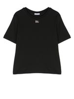 Dolce & Gabbana Kids t-shirt à plaque logo - Noir