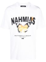 Nahmias t-shirt en coton à imprimé Butterfly Beach - Blanc