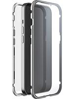 Black Rock - Hoes 360 graden glas case geschikt voor Apple iPhone 14 Pro I mobiele telefoon, magnetische sluiting (transparant met zilveren lijst)