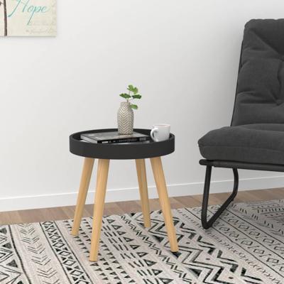 Bijzettafel 38x38x40 cm bewerkt hout en grenenhout zwart Bijzettafel 38x38x40 cm bewerkt hout en grenenhout zwart