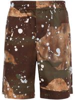 MSGM short à effet taches de peinture - Marron