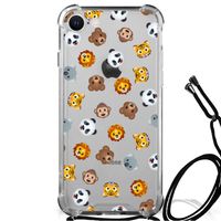 Doorzichtige Silicone Hoesje voor iPhone SE 2022 | 2020 | 8 | 7 Dieren Emojis