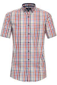 Redmond Casual Regular Fit Overhemd Korte mouw blauw/wit