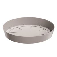 Opvangschaal/onderschaal bloempot/plantenpot - beige - rond - Dia 15,5 cm