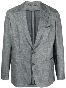 Canali blazer en laine mélangée à simple boutonnage - Bleu