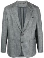 Canali blazer en laine mélangée à simple boutonnage - Bleu