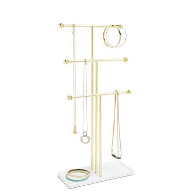 Umbra Trigem sieradenhouder 10x23x48cm staand staal wit/goud 299330-524