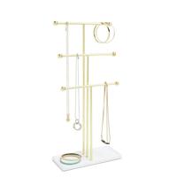 Umbra Trigem sieradenhouder 10x23x48cm staand staal wit/goud 299330-524