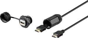 Renkforce RF-3770958 HDMI Aansluitkabel [1x HDMI-stekker - 1x HDMI-bus] Zwart Waterdicht 1.00 m