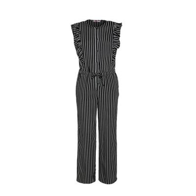 WE Fashion gestreepte jumpsuit zwart/wit WE Fashion gestreepte jumpsuit zwart/wit