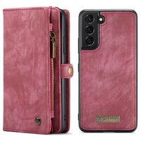 Caseme - Vintage 2 in 1 portemonnee hoes - Samsung Galaxy S22 Plus - Rood